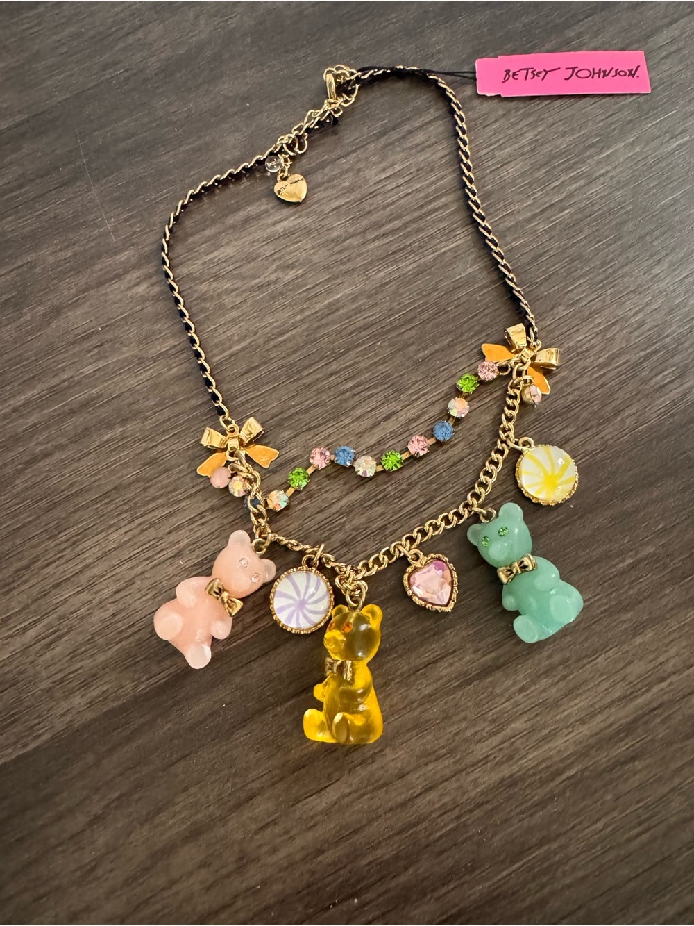 Betsey Johnson Gummy Bear Necklace & Earrings Set NWT Candy Charm Jewelry - Picture 3 of 12